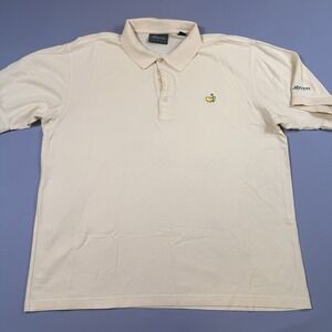 Vintage Masters Collection Polo Shirt Mens XL Beige Golf 60s 2 Ply Cotton Knit